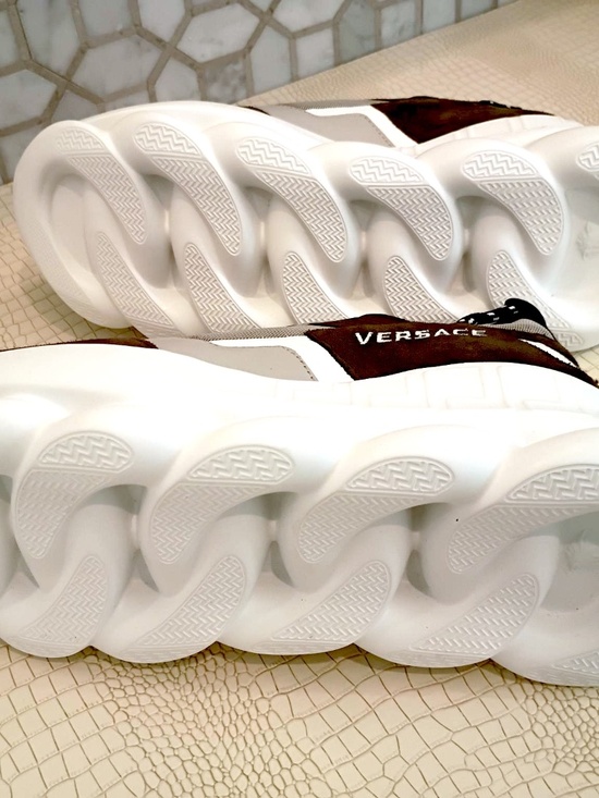 BRAND NEW VERSACE MEN\'S SUEDE & LEATHER \